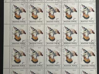 Semipliego Hungria 1985 - Aves: Pájaro Carpintero de alas Rojas - 25 Valores - 2 Florines Usado