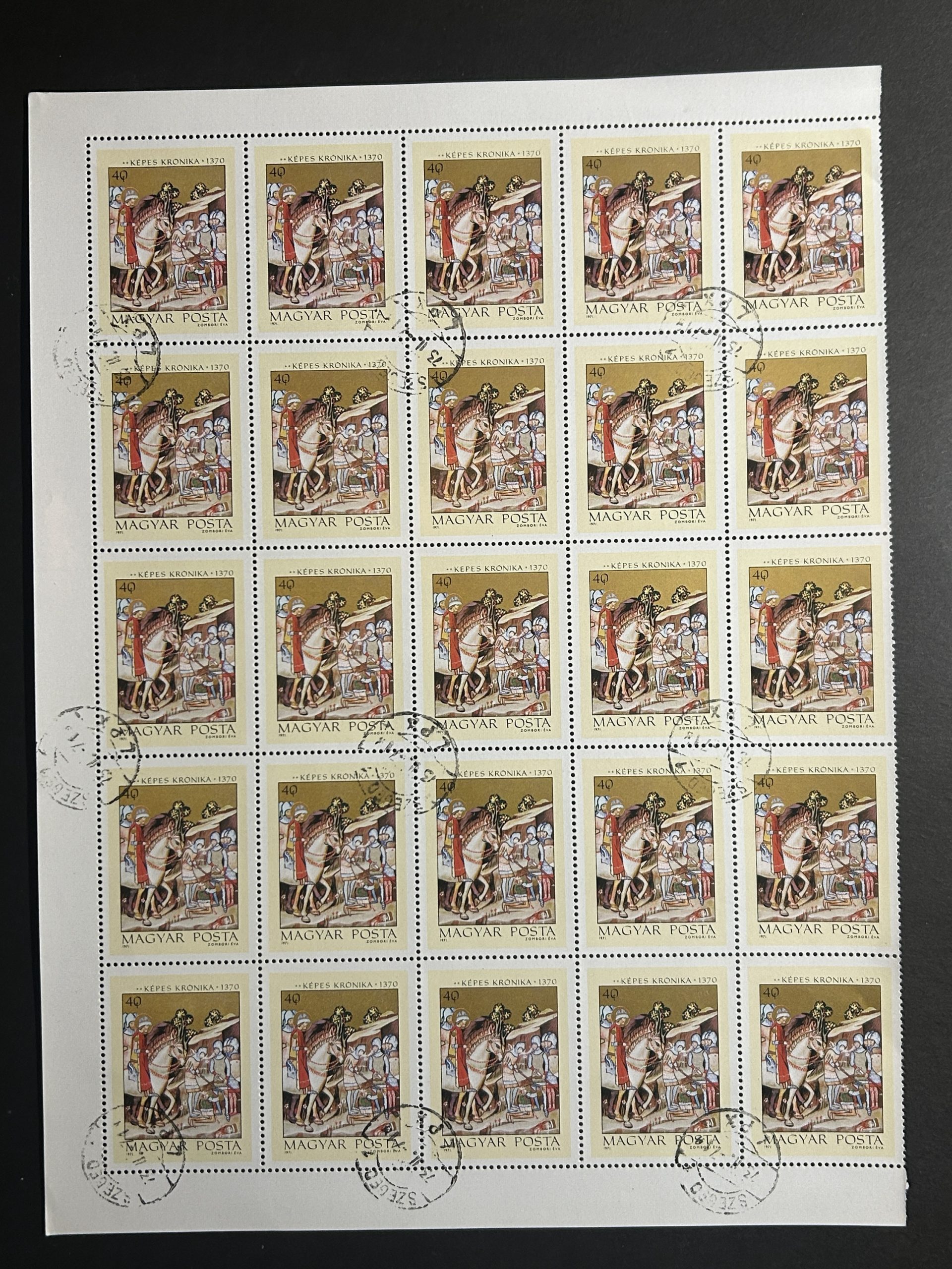 Semi Pliego Hungría 1971 - Kepes Kronika 1370 - 25 Valores - 40 Filler Usado