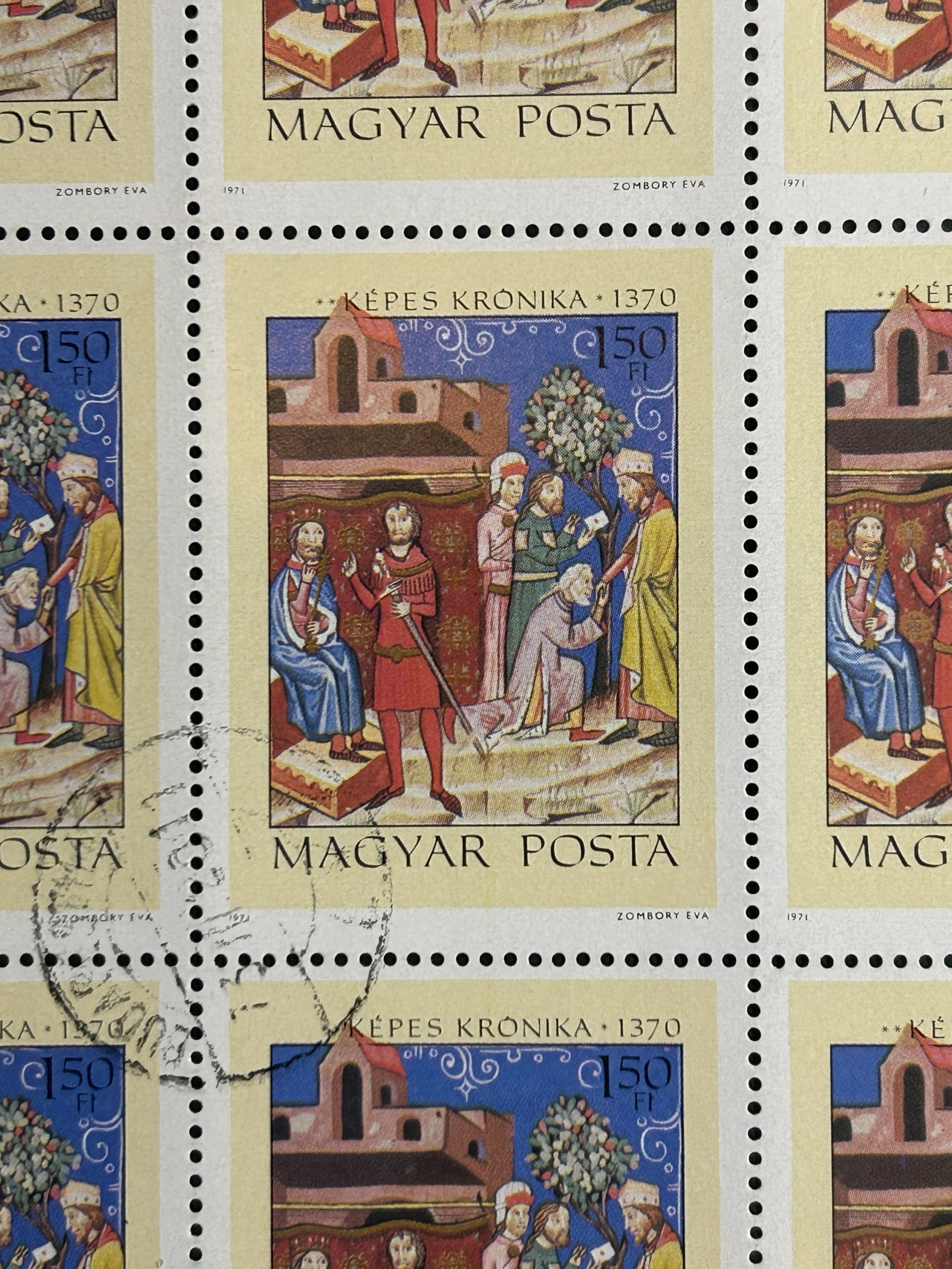 Semi Pliego Hungría 1971 - Kepes Kronika 1370 - 25 Valores - 1,50 Florines Usado - Image 2