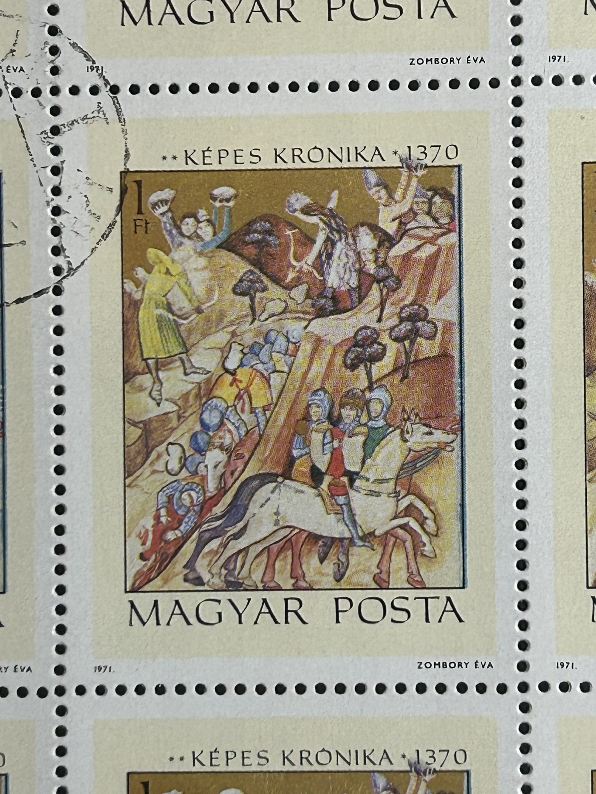 Semi Pliego Hungría 1971 - Kepes Kronika 1370 - 25 Valores - 1 Florin Usado - Image 2