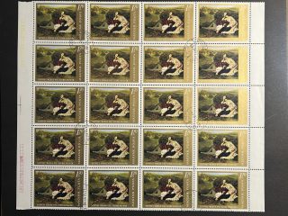 Semi Pliego Hungría 1967 - Pinturas de la Galería Nacional - 20 Valores - 1,70 Florines Usado