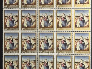 Semi Pliego Hungría 1967 - Pinturas de la Galería Nacional - 20 Valores - 40 Filler Usado