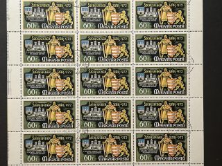 Pliego Hungría 1972 - 21 Valores - St Stephen primer rey de Hungría - 60 Filler Usado