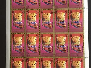 Pliego sellos Umm al Qiwain - Máscaras Canada - 20 valores x 1 Riyal