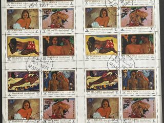 Pliego Sellos Manama 1972  - Paintings de Paul Gauguin -  24 sellos de diversos valores (6 motivos)