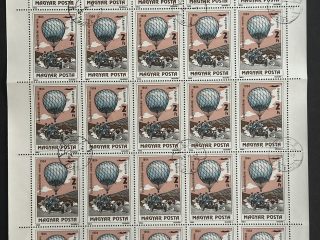 Copia de Pliego sellos Hungría 1983 - Globos : Léggömbüldözési verseny - 25 valores x 2 Florines