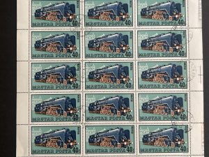 Pliego sellos Hungría 1972 - Tren - 40 Filler