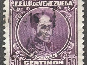 Sello Venezuela - Bolivar 50 Céntimos Lila Usado