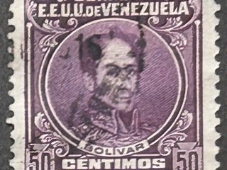 Sello Venezuela - Bolivar 50 Céntimos Lila Usado