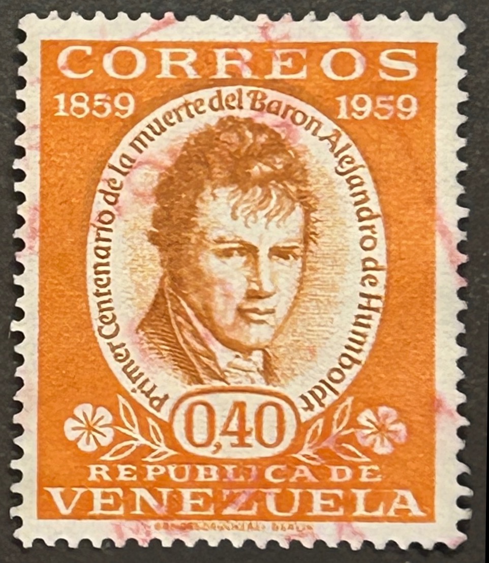 Sello Venezuela 1960 - Alejandro de Humboldt - 0,40 Bolívares Naranja Usado