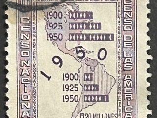 Sello Venezuela 1959 - censo de las Americas - 50 Céntimos Usado