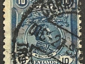 Sello Venezuela 1909 - Bolivar - 10 Céntimos Azul Usado