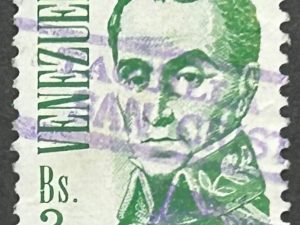 Copia de Sello Venezuela 1987 - Bolivar - 3 Bs Verde Usado