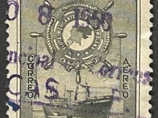Sello Venezuela 1948 - Flota mercante colombiana - 25 céntimos gris usado