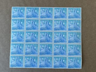 Bloque España - castilllo de Olite - 50c - 25 valores