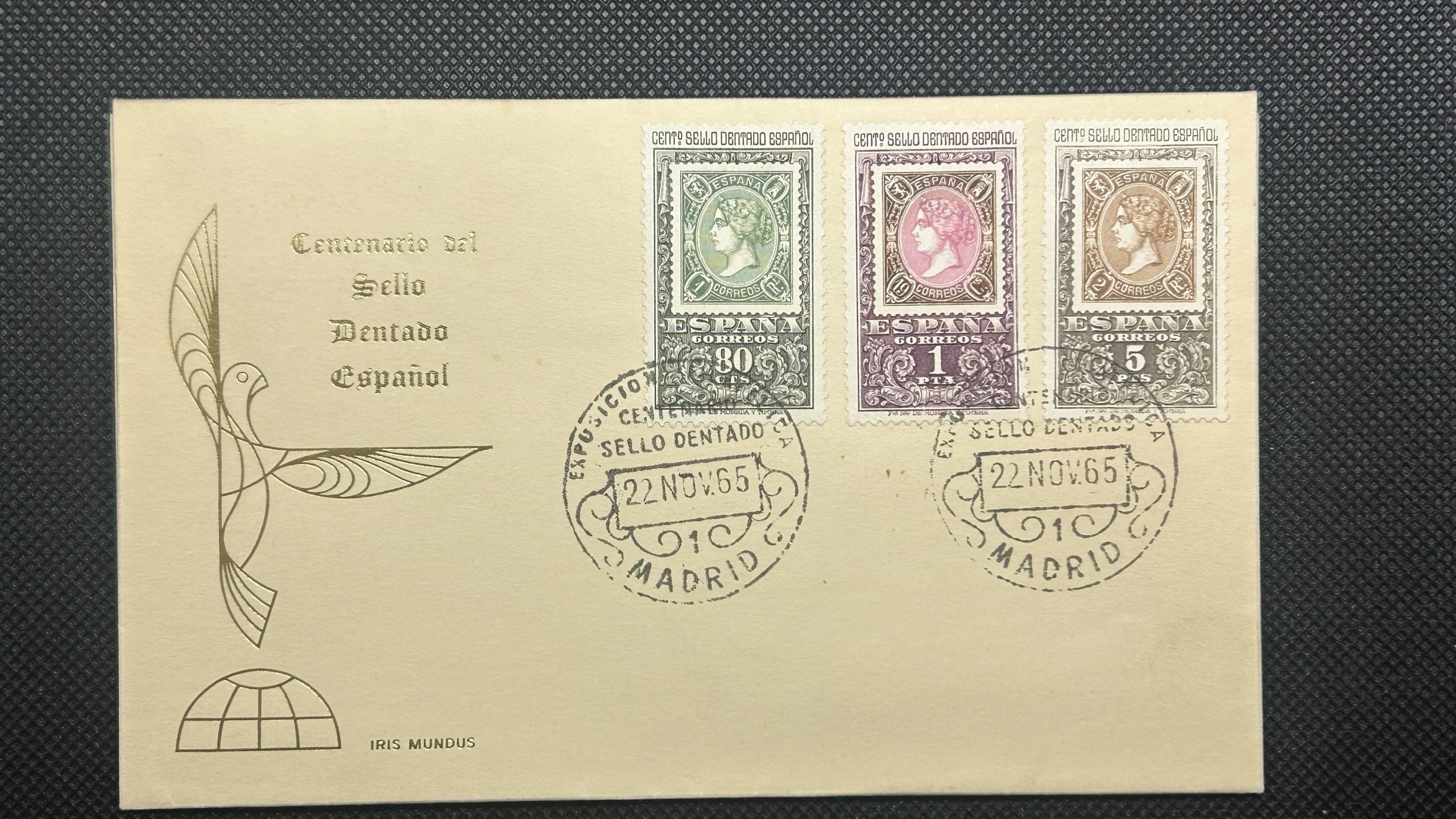 Sobre Iris Mundus Centenario Sello Español 1965