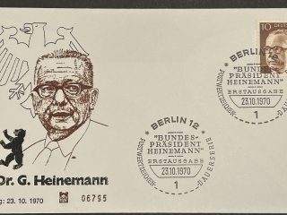 FDC Sobre Primer Dia - Alemania 1970 - Dr Heineman