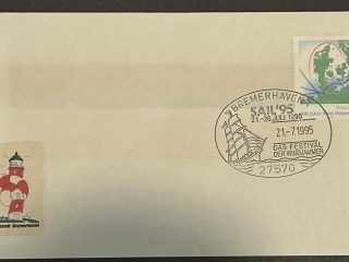 Sobre con matasello conmemorativo de SAIL-95 - Alemania