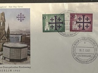 FDC Sobre Primer Dia - Alemania 1961 - iglesia Protestante Alemana
