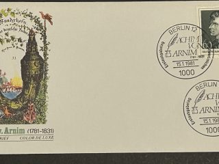 FDC Sobre Primer Día- Alemania 1981 - Achiv v. Arnim