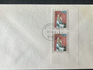 Pareja de Sellos de Austria en sobre  (1980) - X Congreso Internacional del Antiguo Testamento