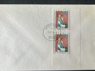 Pareja de Sellos de Austria en sobre  (1980) - X Congreso Internacional del Antiguo Testamento