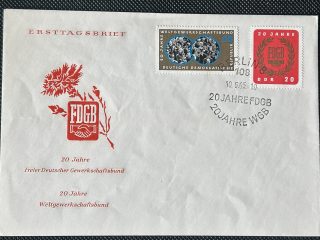 Sobre de Primer Día (FDC) - 20 Años FDG y WGB 1965 - RDA (DDR)