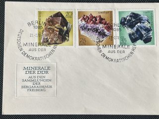 Sobre de Primer Día (FDC) - Serie Minerales de la DDR 1972 (Parte II) - 3 Sellos