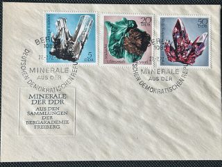 Sobre de Primer Día (FDC) - Serie Minerales de la DDR 1972 - 3 Sellos