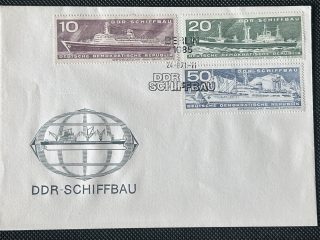 Sobre Primer Día (FDC) RDA 1971 - Construcción Naval (DDR-Schiffbau) - 3 Sellos