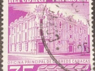 Sello Venezuela 1958 - Oficina de Correos - 35 céntimos Rosado Lila Usado
