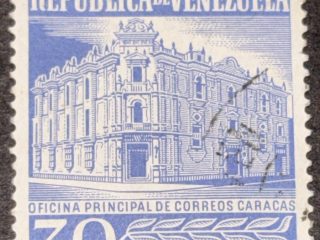 Sello Venezuela 1958 - Oficina Correos 30 céntimos Azul Suave - Usado