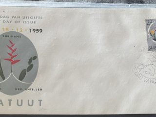 Sobre Primer Día FDC Surinam 1959 - V Aniversario Estatuto del Reino (Statuut)