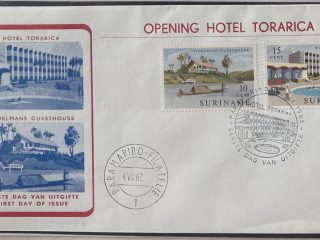 Sobre Primer Día FDC Surinam 1962 - Inauguración Hotel Torarica & Stoelmans Guesthouse