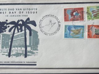Sobre Primer Día FDC Surinam 1960 - Inauguración Nueva Oficina de Correos (Postkantoor)