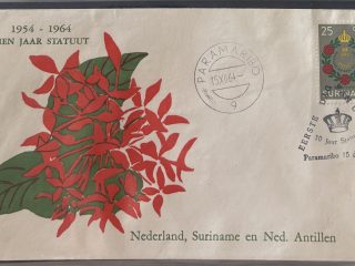 Sobre Primer Día FDC Surinam 1964 - X Aniversario Estatuto del Reino (Tien Jaar Statuut)