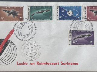 Sobre Primer Día FDC Surinam 1964 - Aviación y Exploración Espacial (Lucht- en Ruimtevaart)