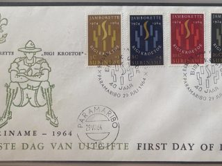 Sobre Primer Día FDC Surinam 1964 - 40 Aniversario Escultismo Scout (Jamborette)