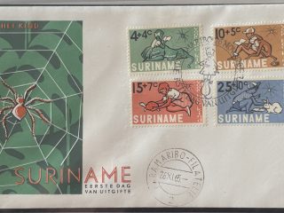 Sobre Primer Día FDC Surinam 1965 - Cuentos Infantiles y Araña Anansi (Voor het Kind)