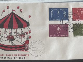 Sobre Primer Día FDC Surinam 1964 - Sellos Pro-Infancia (Voor het Kind) Carrusel