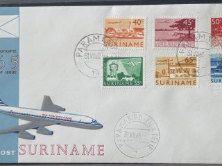Sobre Primer Día FDC Surinam 1965 - Correo Aéreo (Luchtpost) Serie II
