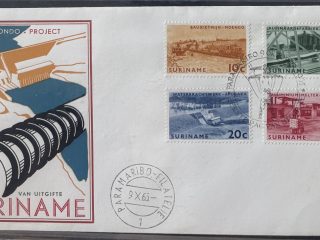 Sobre Primer Día FDC Surinam 1965 - Proyecto Industrial Brokopondo (Afobaka)