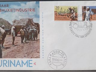 Sobre Primer Día FDC Surinam 1965 - 50 Aniversario de la Industria de la Bauxita (Bauxietindustrie)