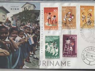 Sobre Primer Día FDC Surinam 1966 - Sellos Pro-Infancia (Voor het Kind) Serie Completa