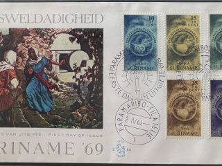 Sobre Primer Día FDC Surinam 1969 - Pascua Sepulcro Vacío (Paasweldadigheid) Lion Cover