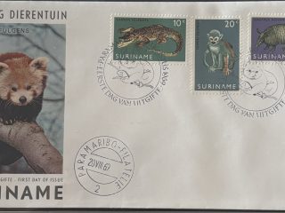 Sobre Primer Día FDC Surinam 1969 - Apertura del Zoológico Variante Panda Rojo (Ailurus Fulgens)