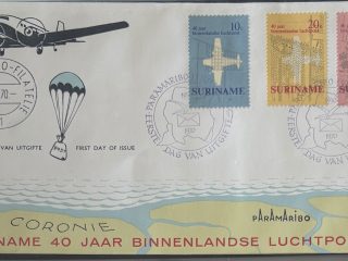 Sobre Primer Día FDC Surinam 1970 - 40 Años de Correo Aéreo Nacional (Binnenlandse Luchtpost)