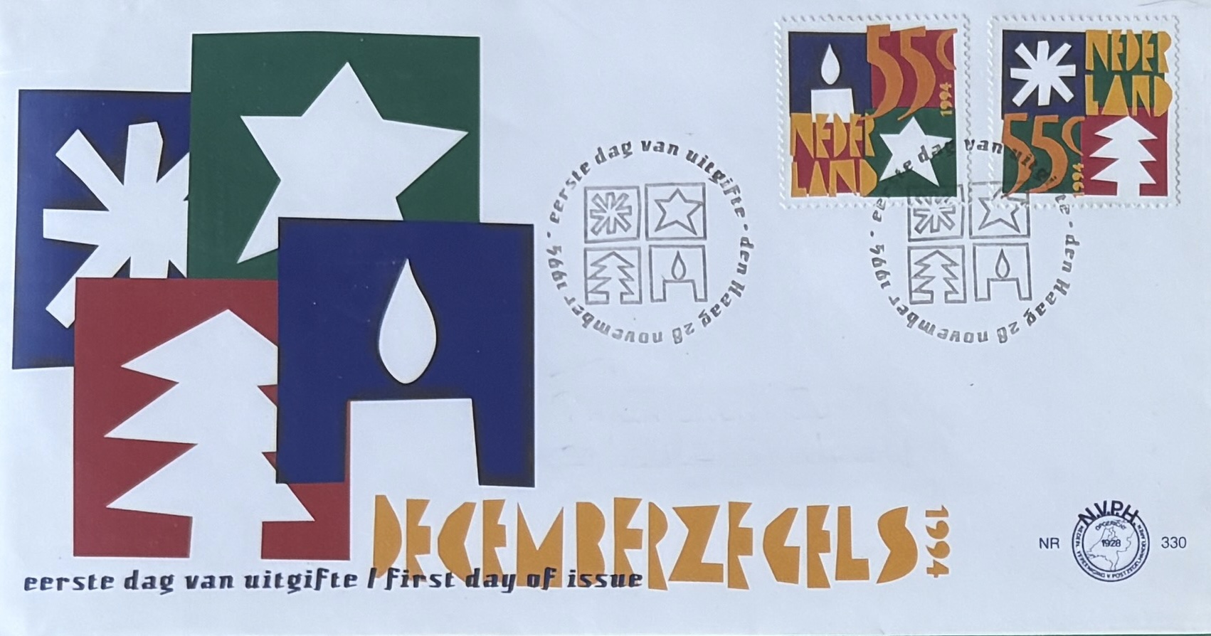 Sobre Primer Día FDC Países Bajos 1994 - Campaña de Navidad Decemberzegels NVPH 330