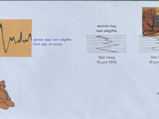 Sobre Primer Día FDC Países Bajos 1992 - Sismógrafo y Registro Sísmico NVPH 297