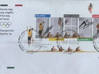 Sobre Primer Día FDC Países Bajos 1992 - Juegos Olímpicos '92 Barcelona y Albertville NVPH 290